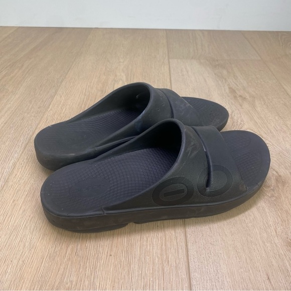 OOFOS Mens OOAHH Recovery Slide Sandal Black Size 10 - Picture 3 of 6